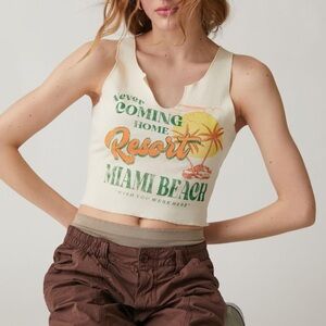 Urban Outfitters Miami Beach Resort Notch Neck Tank Top Sz M